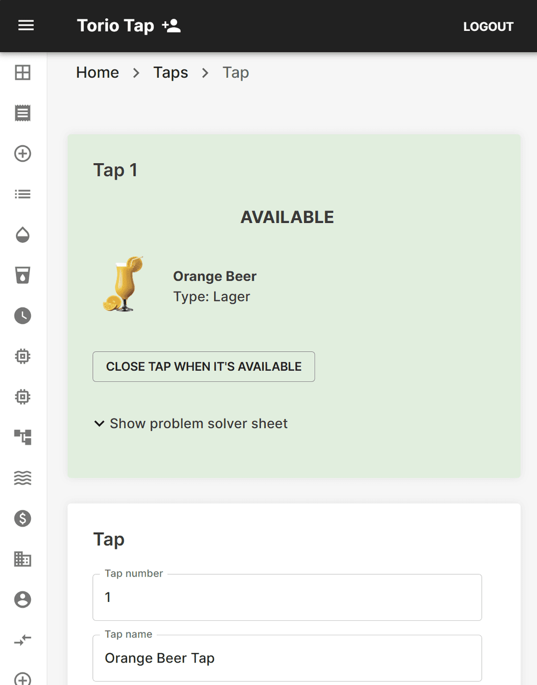Admin web page